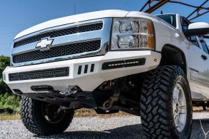 Chevrolet Silverado 1500 Prerunner Bumper with Skid Plate - Front - Rough Country - Pre-Runner Style - Black - '07-'13 Chevrolet Silverado 1500 Prerunner Bumper with Skid Plate - Front - Rough Country - Pre-Runner Style - Black - '07-'13